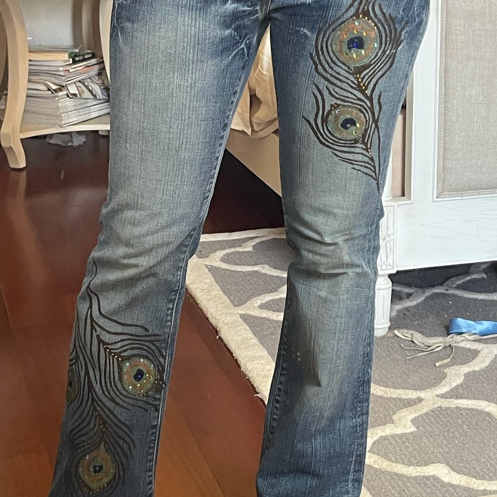 Bebe Flare Peacock Jeans
